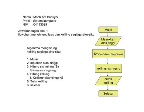 Menghitung Luas Segitiga Menggunakan Flowchart Pada Flowchart Ini