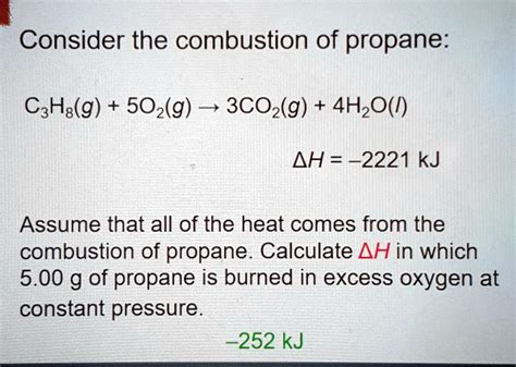 Consider The Combustion Of Propane Czhgg O G Cozg Hzo Ah Kj