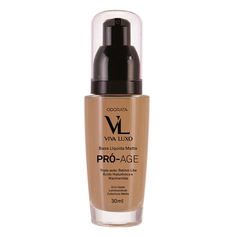 Base Líquida Matte Pró Age Bege Natural 30 ml Viva Luxo Odorata