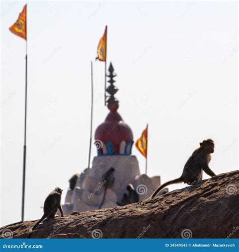 Monkey Temple, India, Karnataka Stock Image - Image of ruin, hindu: 34349543