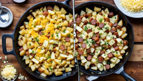 Easy Cheesy Sausage And Potato Skillet Recipe