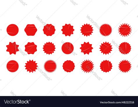 Set Of Red Starburst With Grunge Retro Texture Vector Image