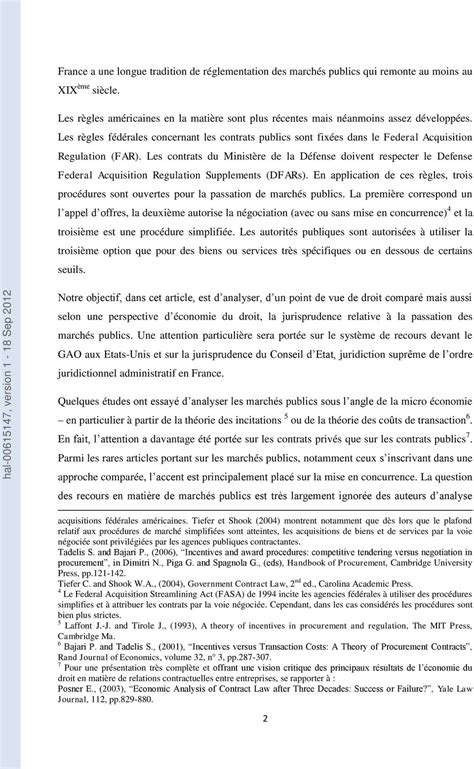 Les recours en matière de marchés publics en France et aux Etats Unis