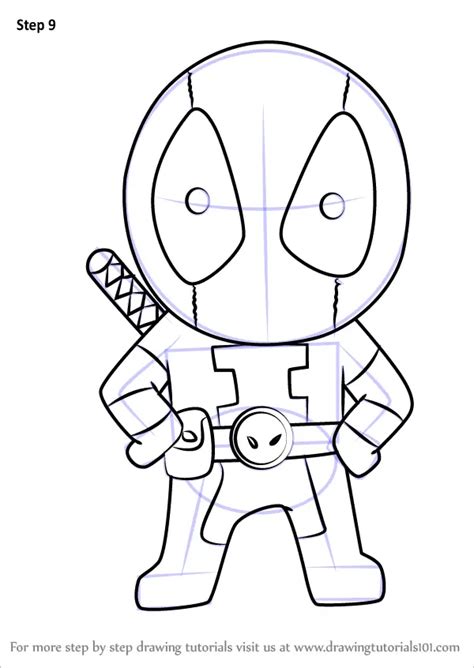 Learn How To Draw Kawaii Deadpool Kawaii Characters Step By Step Drawing Tutorials