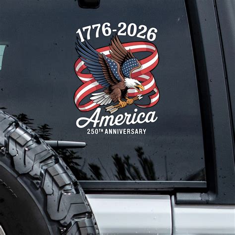 Usa 250th Anniversary Car Window Decal Sticker