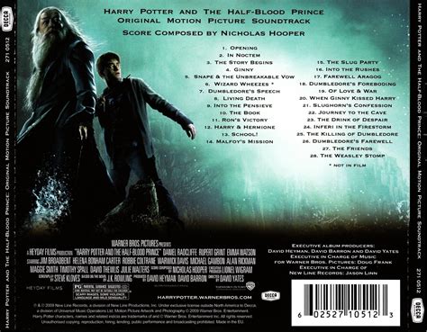 Harry Potter and the Half-Blood Prince Original Motion Picture Soundtrack — Harry Potter Database