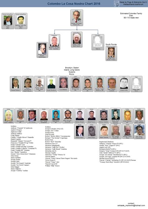 Mafia Family Leadership Charts | About The Mafia