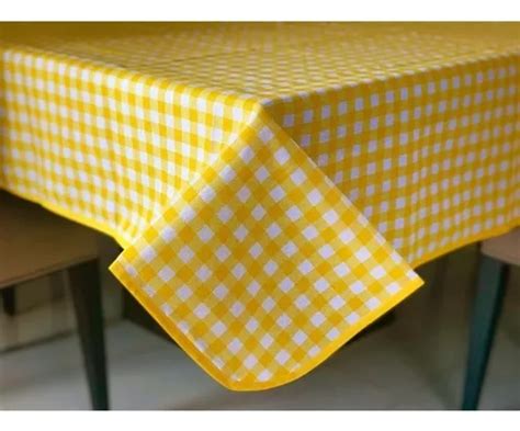 Toalha De Mesa Retangular Xadrez Piquenique 2 20 X 1 50 Cor Amarelo