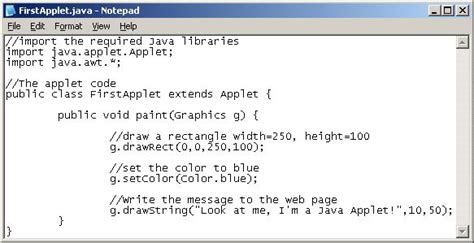 Building Your First Java Applet