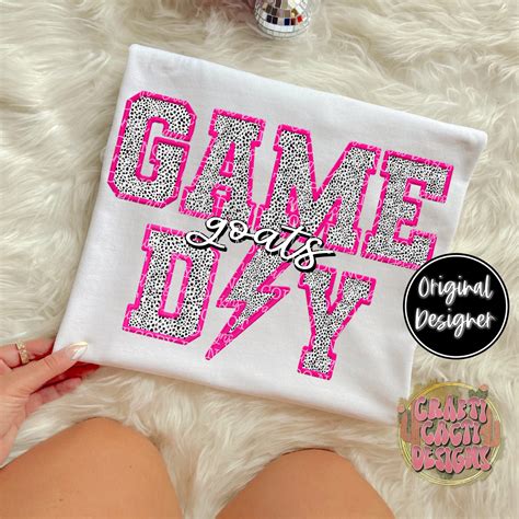 Goats Game Day Faux Embroidery Digital Download Crafti Cacti Digital