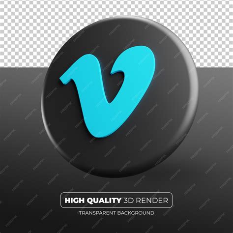 Premium Psd Vimeo Black Icon 3d Render Isolated