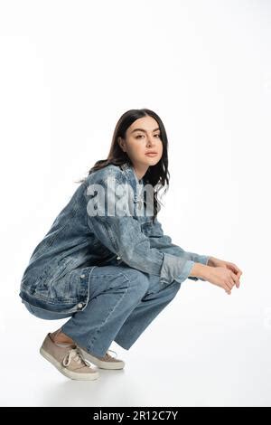 A Gorgeous Brunette Lingerie Model Posing In A Home Environment Stock Photo Alamy