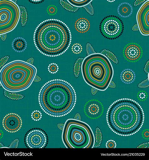 Australian aboriginal art sea turtles seamless Vector Image