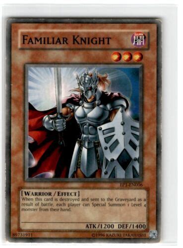 Yu Gi Oh Familiar Knight Common Ep En Moderately Played Unlimited