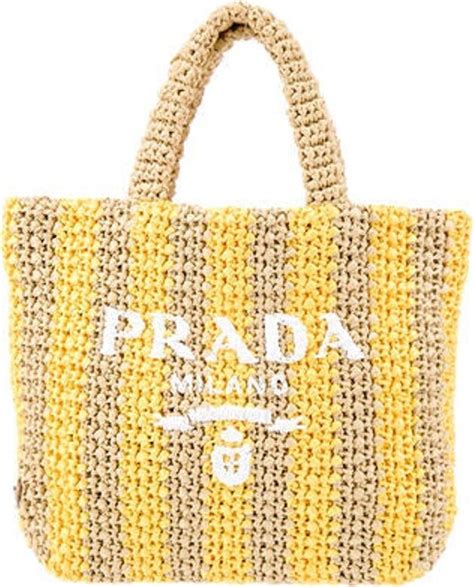 Prada Raffia Logo Tote ShopStyle