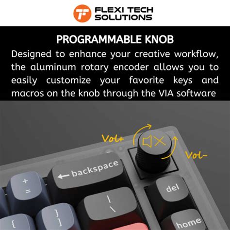 Keychron V Hot Swap Rgb Fully Assembled Knob Frosted Black Translucent Wired Keyboard Flexi
