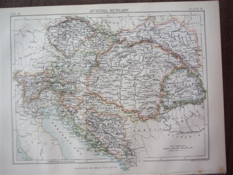 Antique Map Of Austria Hungary From Encyclopaedia Britannica Ninth