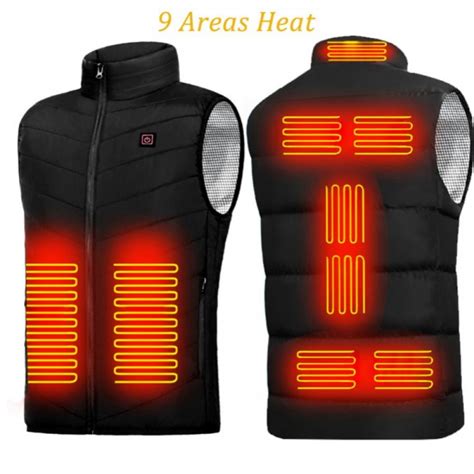 Areas Heated Vest Jacket Usb Men Winter Electric Heated Sleeveless