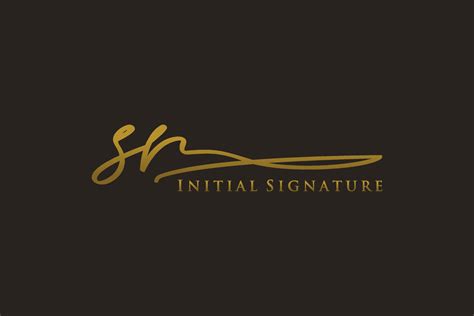 Initial Sr Letter Signature Logo Template Elegant Design Logo Hand