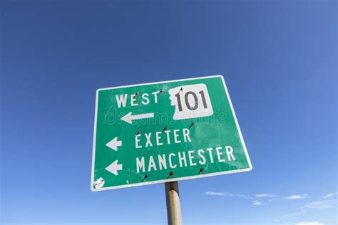 Street Sign Manchester And Essex In New England Stock Image Image Of Highway Street 104606923