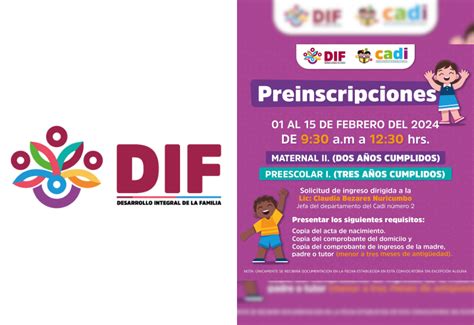 DIF Oaxaca Anuncia Periodo De Preinscripciones 2024 Para El CADI 2