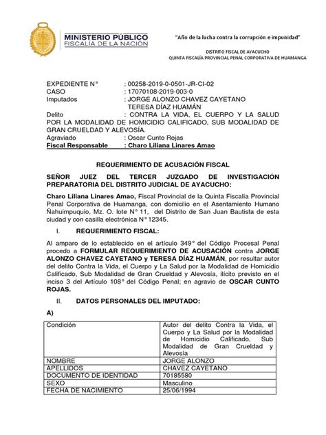 Acusación Actualizado Pdf Castigos Homicidio