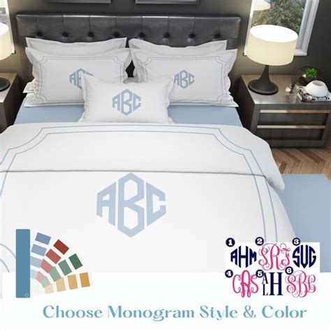 Monogram Bedding Etsy