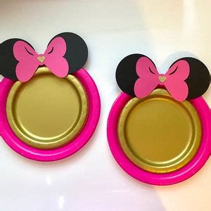 Minnie Mouse Hot Pink Plates Fuchsia Bow And Black Ears Cups Straws For Minnie Theme Birthday