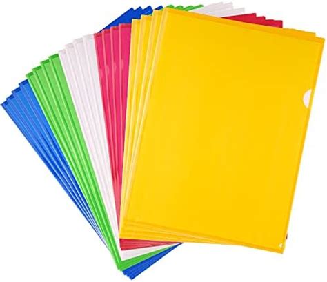 FEPITO 20 Pack A4 Cut Flush Folders Plastic File Document Wallet