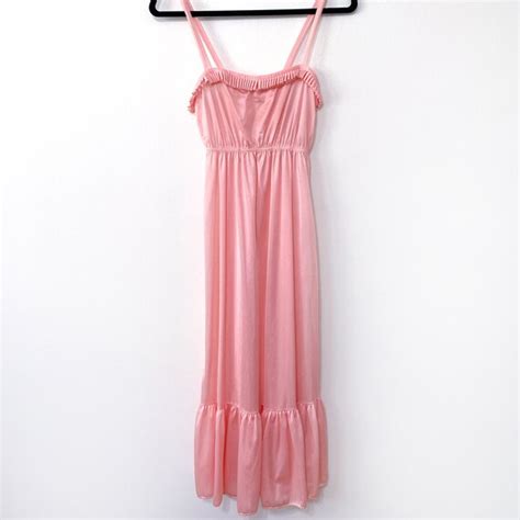 S Vintage Nightie Lingerie Ruffle Dress Gem