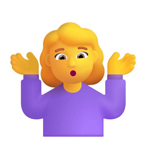 Woman Shrugging 3d Default Icon Fluentui Emoji 3d Iconpack Microsoft