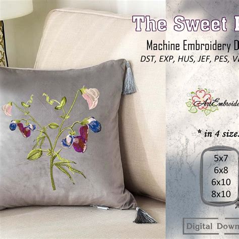 Sweet Pea Embroidery Pattern - Etsy