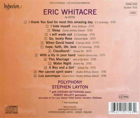 Eric Whitacre: Cloudburst (CD) – jpc