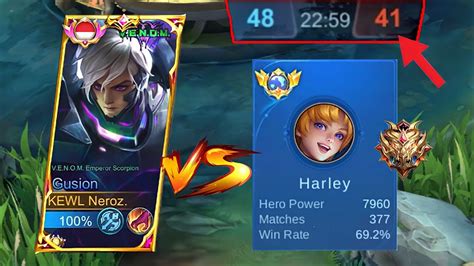 IMPOSSIBLE COMEBACK GLOBAL GUSION VS PRO HARLEY IN RANK GAME YouTube