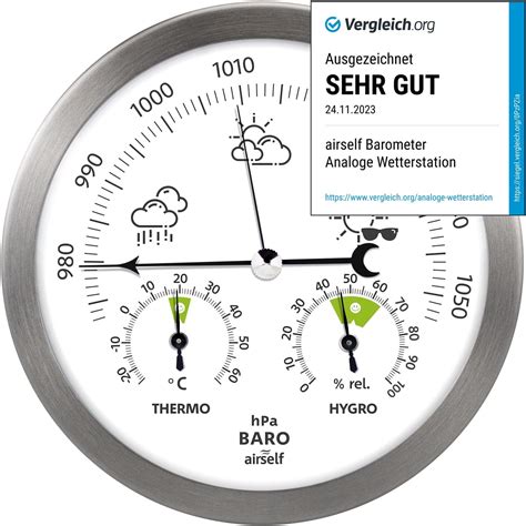 Sunartis Thb Wetterstation Aus Edelstahl Mit Barometer