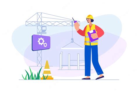 Premium Vector Construction Engineer Concept With People Scene Vector