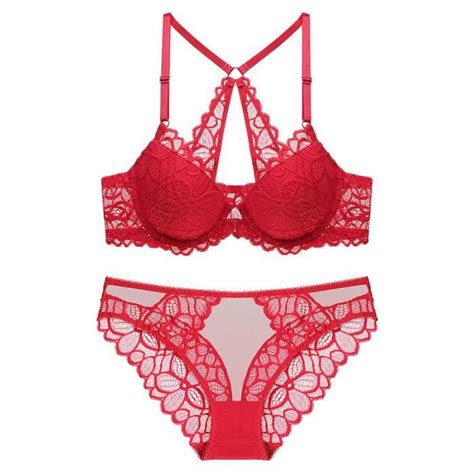 Ensemble Lingerie Femme Bouton Sexy Sur Le Devant Dentelle Couleur Unie