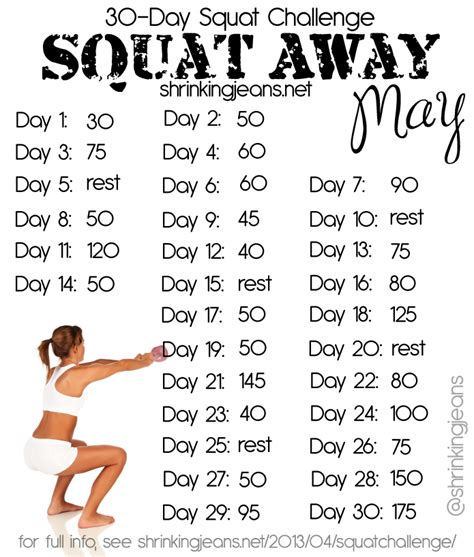 Squat Challenge Printable