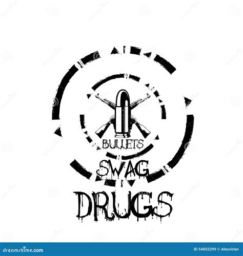 Bullets Swag Drugs Tshirt Stock Vector Illustration Of Alcohol 54055299