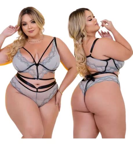 Conjunto Lingerie Plus Size Sexy Glamurosa Parcelamento Sem Juros