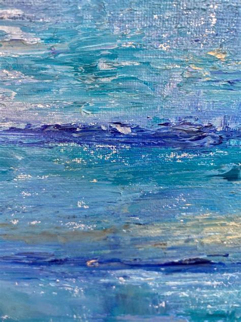 Abstract Oil Picture 40x30 Painting At Artist Pink Ocean Blue White