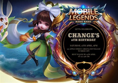 Mobile Legends Birthday Invitation Template Postermywall