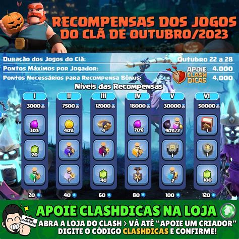 Recompensas Dos Jogos Do Cl De Outubro Clash Of Clans