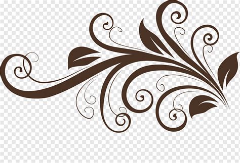 ilustrasi bunga gulir coklat ornamen seni visual ornamen bunga