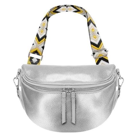 Sac Banane Gallantry Motif G Ometrique Bandouli Re Zipp E Gris