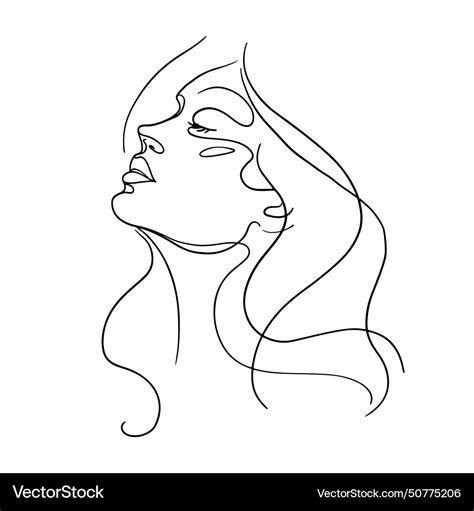 Beautiful line art portrait Royalty Free Vector Image