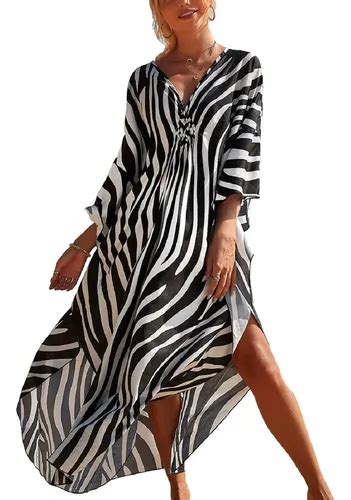 Bsubseach Cubre Bikini Vestido Playa Kaftan Estampado Mujer Meses sin interés