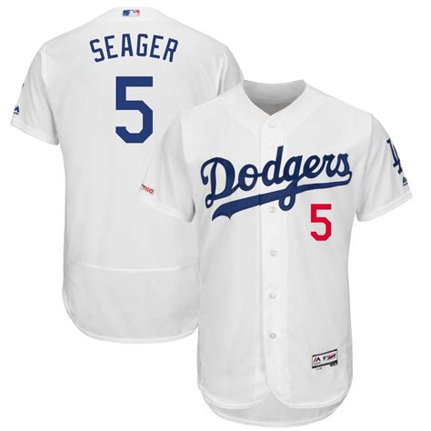 Men's Los Angeles Dodgers Corey Seager Majestic Home White Flex Base ...