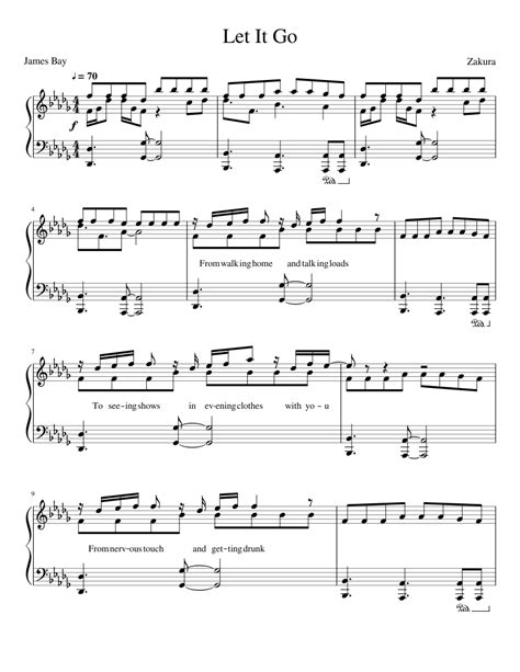 James Bay - Let It Go Sheet music for Piano (Solo) | Musescore.com