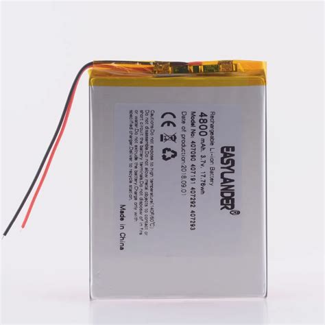 Bateria de li polímero de 407191 v 3 7v 3 8 mah placa de